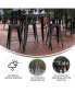 Dryden Indoor/Outdoor Bar Top Table, 31.5" Square All Weather Poly Resin Top With Steel Base