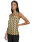 Women's Geo-Print Strappy-Neck Sleeveless Top