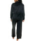 ფოტო #2 პროდუქტის Women's 2-Pc. Velour Hoodie Pajamas Set