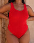 Moda Minx Curve X Bernadette Afia scoop scrunch swimsuit in red