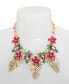 Faux Stone Palm Leaf Bib Necklace