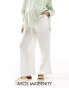 ASOS DESIGN Maternity pull on trouser with linen in white