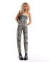 Фото #4 товара Basic Pleasure Mode crowd print corset co-ord in grey