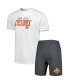 Фото #1 товара Пижама Concepts Sport мужская серая белая Iowa State Cyclones Downfield - футболка и шорты