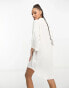 Фото #4 товара Vero Moda textured oversized shirt dress in white