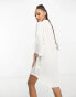 Фото #2 товара Vero Moda textured oversized shirt dress in white