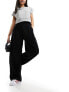 River Island pleated wide leg trouser in black 34 - фото #9