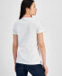Фото #2 товара Women's Stripe-Collar Shirt-Sleeve Polo Shirt