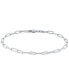 ფოტო #1 პროდუქტის Diamond-Cut Paperclip Chain Link Bracelet in Sterling Silver or 18k Gold-plated Sterling Silver, Created for Macy's