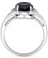 ფოტო #3 პროდუქტის Onyx & Diamond (1/10 ct. t.w.) Halo Ring in Sterling Silver