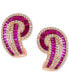 ფოტო #3 პროდუქტის EFFY® Ruby (3-5/8 ct. t.w.) & Diamond (1/2 ct. t.w.) Swirl Drop Earrings in 14k Rose Gold