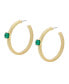 Фото #2 товара Faux Stone Gem Omega Hoop Earrings