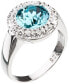Silver ring with blue Swarovski crystal 35026.3