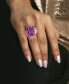 ფოტო #5 პროდუქტის Amethyst (20 ct. t.w.) and Diamond (1-3/4 ct. t.w.) Multi-Shape Floral Ring in 14k Rose Gold
