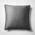 Euro Heavyweight Linen Blend Quilt Pillow Sham Dark Gray - Casaluna