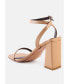 Women's Moon cut Ankle Strap Block Heel Sandals