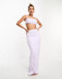 Naked Wardrobe satin maxi skirt co-ord in lilac