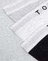 Topman 3 pack briefs in black, white and grey marl with white waistbands