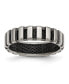 ფოტო #1 პროდუქტის Titanium Polished with Black IP-plated Wire Wedding Band Ring