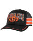 ფოტო #1 პროდუქტის Men's Black Oklahoma State Cowboys Sideband Trucker Adjustable Hat