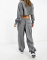 ASOS DESIGN brushed parachute trouser in grey co-ord