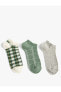 Ekoseli 3'lü Patik Çorap Seti