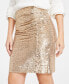 Women's Ruched Sequin Mini Skirt