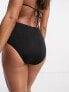 New Look high waisted bikini bottoms in black