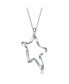 ფოტო #1 პროდუქტის Classy Sterling Silver with Rhodium Plating Star Halo Necklace