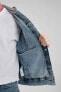 Oversize Fit Kapüşonlu Jean Ceket A9912ax23au