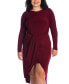 Фото #4 товара Plus Size Long Sleeve High Low Dress