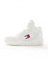 Tommy Jeans basket mid top trainers in ecru