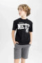 Erkek Çocuk NBA Brooklyn Nets Oversize Fit Bisiklet Yaka Kısa Kollu Tişört