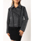 ფოტო #9 პროდუქტის Elaina Crystal Studded Moto Jacket