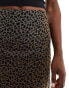 Wednesday's Girl leopard mesh print midaxi skirt in tan