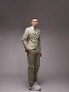 Фото #4 товара Topman slim double breasted suit jacket in light khaki