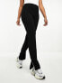 Фото #1 товара Noisy May high waisted seam detail trousers in black