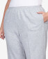 Plus Size Comfort Zone French Terry Elastic Waist Average Length Pants