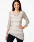 Фото #1 товара Inc International Concepts Women Crochet sequin Asymmetrical Sweater Neutral L