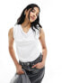 4th & Reckless cowl neck sleeveless top in white