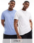 ASOS DESIGN 2 pack crew neck t-shirts in cream and beige