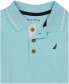 ფოტო #3 პროდუქტის Little Boys Tipped Pique Polo Shirt and Oxford Stripe Shorts, 2 Pc Set