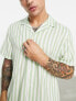 ASOS DESIGN revere stripe shirt in green