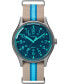 ფოტო #1 პროდუქტის Timex MK1 Aluminum California 40mm Tan with Blue Stripe Fabric Strap Watch