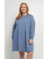 Plus Size Knit Unbalanced Seam Dress