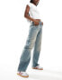 Фото #4 товара ASOS DESIGN mid rise baggy boyfriend jeans in pale blue