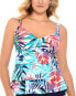 Фото #1 товара Swim Solutions 259816 Women's Palm Springs Tiered Tankini Top Swimwear Size 18