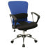 Mid-Back Blue Mesh Swivel Task Chair With Arms