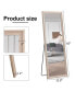 Фото #6 товара light oak solid wood frame full-length mirror, large floor standing mirror, dressing mirror, decorative mirror, suitable for bedrooms, living rooms, clothing stores 65"22.8"