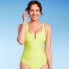 Women's U-Wire Medium Coverage One Piece Swimsuit - Kona Sol Green S